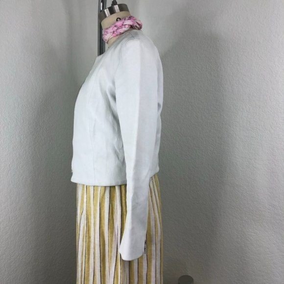 Shari's Place Cropped Leather Round Neck Jacket - Picture 5 of 13